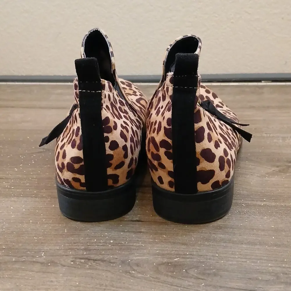 Dr. Scholl's Leopard Print Side Zip Booties Size 8